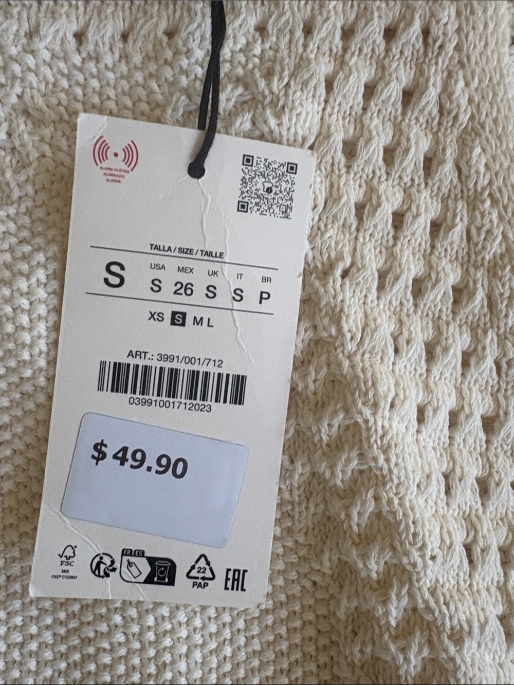 Zara Cream Crochet Halter Beach Coverup Dress - Picture 2 of 5